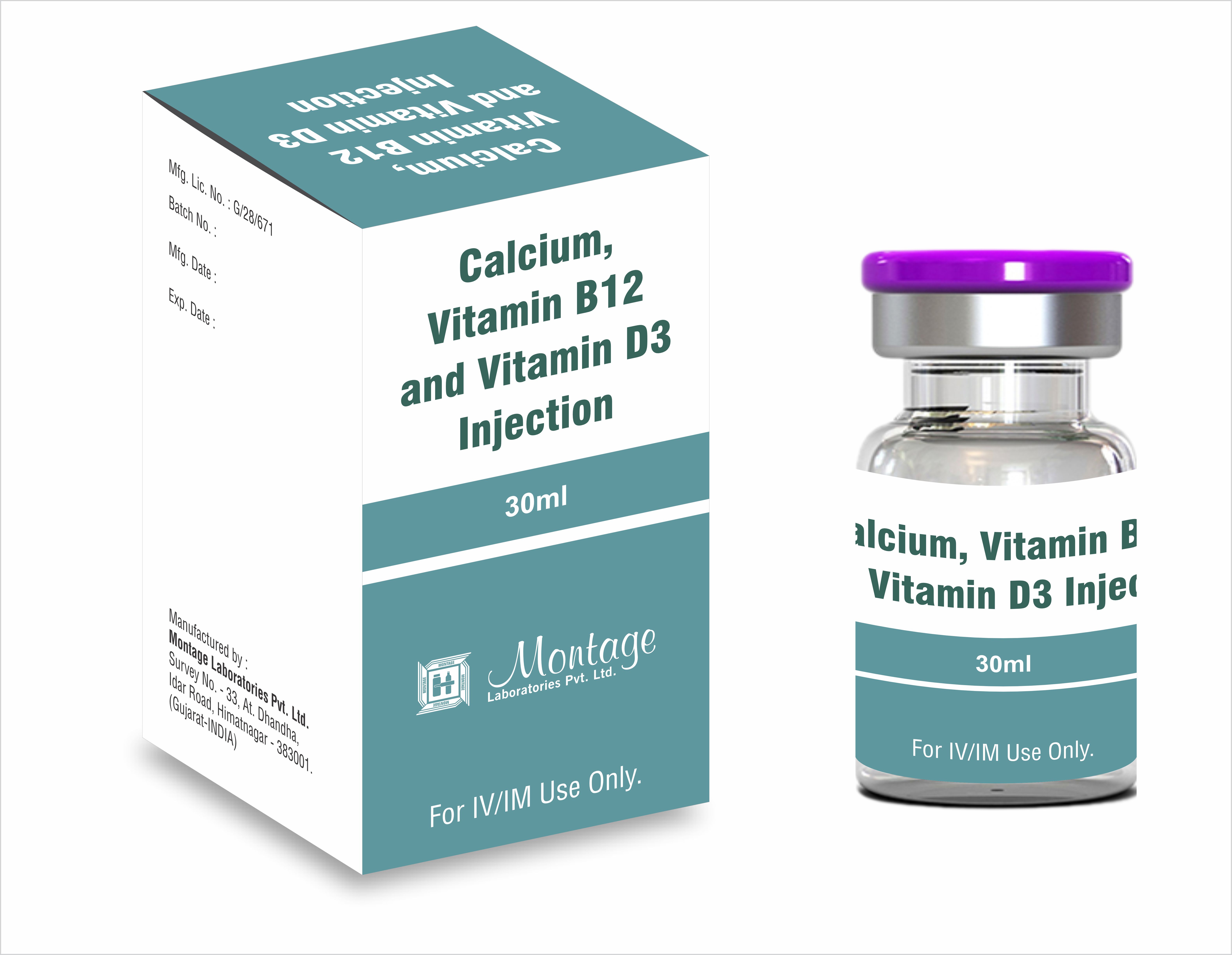 Calcium, Vitamin B12 & Vitamin D3 Injection