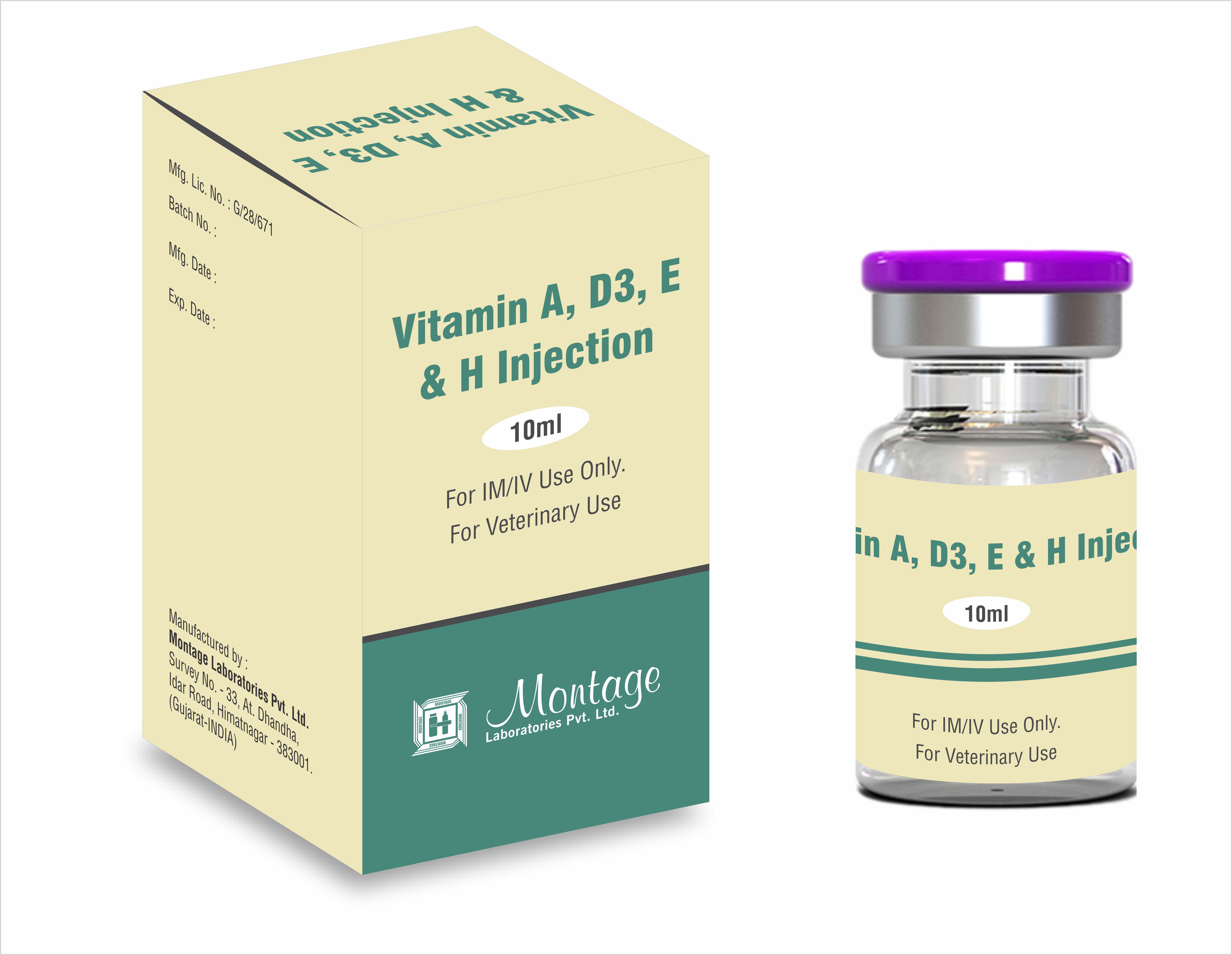 Vitamin A, D3,E & H Injection